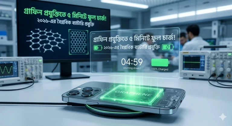 স্মার্টফোনের ব্যাটারি বিপ্লব: গ্রাফিন প্রযুক্তিতে মাত্র ৫ মিনিটে হবে ফুল চার্জ!